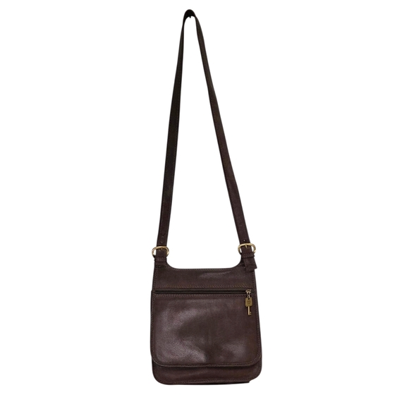 Fossil Handbags - Vintage Y2K Fossil New American Classic Key Brown Leather Crossbody Purse Bag